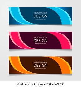 Abstract horizontal web banner designs. vector illustration