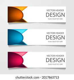 Resumen de diseños horizontales de banners web. ilustración vectorial