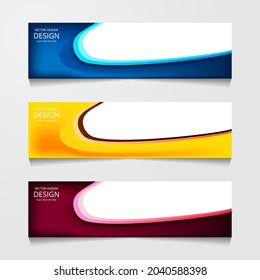 Abstract Horizontal Web Banner Vector Illustration, For Presentation footer or header