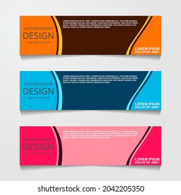 Abstract horizontal web banner vector illustration