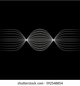 Abstract horizontal white lines retro space background