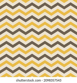 Abstract Horizontal Zigzag Retro Pattern in Yellow, Beige, Gray Colors. Background for Template Banner Social Media Advertising