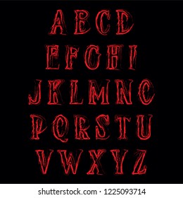 Abstract Horror Alphabet Vector