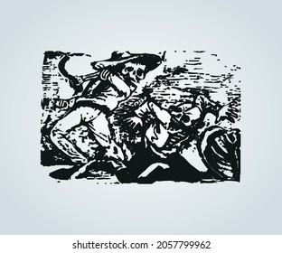 abstract horror monster drawing for halloween day