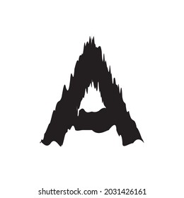 Abstract horror scary logo design letter a