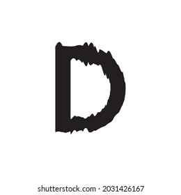 Abstract horror scary logo design letter d