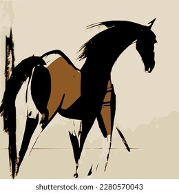 Abstract Horse Art Vector Painting