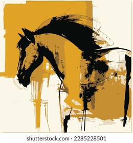 Abstract Horse Art Vector Painting