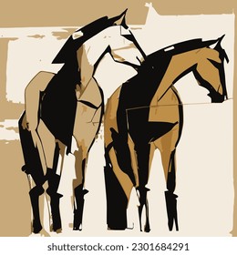 Abstract Horse Art Vector Painting