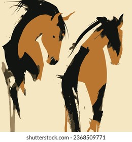 Abstract Horse Art Vector Painting