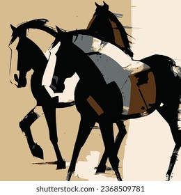 Abstract Horse Art Vector Painting