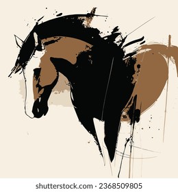 Abstract Horse Art Vector Painting