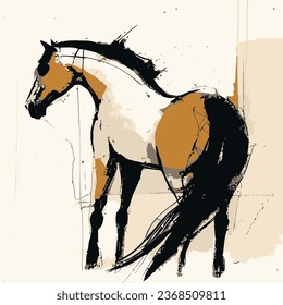 Abstract Horse Art Vector Painting