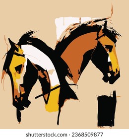 Abstract Horse Art Vector Painting