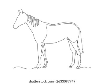 abstract horse, continuous one single line art hand drawing sketch logo