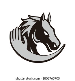 abstract horse farm logo icon concept graphic vector design