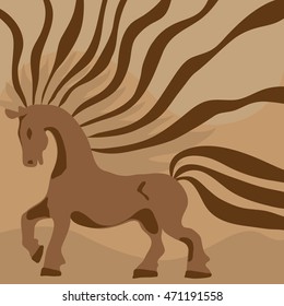 abstract horse fine vector silhouette
