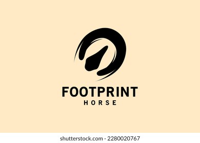 Abstract horse footprint silhouette logo design