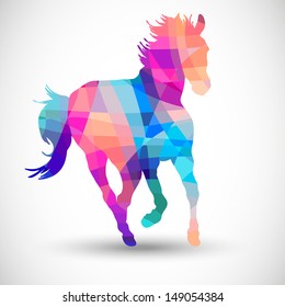 Abstract horse of geometric shapes