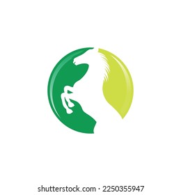 Abstract horse guard vector emblem logo design