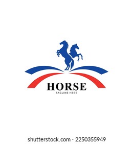 Abstract horse guard vector emblem logo design