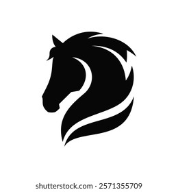 Abstract horse head logo. Stallion icon. Equine stables emblem. Equestrian label symbol. Vector illustration.