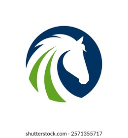 Abstract horse head logo. Stallion icon. Equine stables emblem. Equestrian label symbol. Vector illustration.