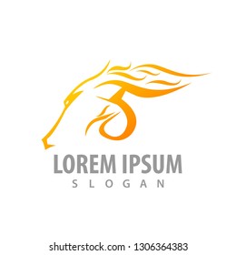 abstract horse head silhouette logo concept design. Symbol graphic template element vector