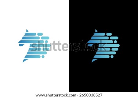 Abstract Horse Head Speed Logo Design