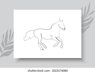 Abstract horse line art. Abstract hand drawn vector illustration. Abstract animal art design for print, home decor, cover, wallpaper, Minimal and natural wall art posters