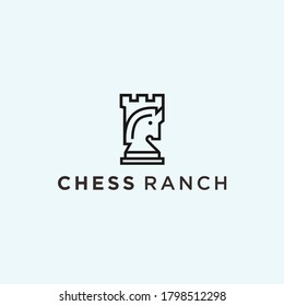 abstract horse logo. castle icon