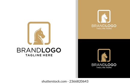 abstract horse Logo design concept template	