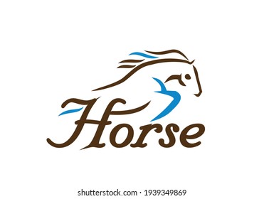 Abstract horse logo design vector template inspiration