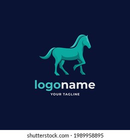 abstract horse logo gradient style for speed race competition business company