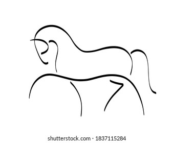 Abstract Horse Logo Line Vector Icon Stock Vector (Royalty Free ...