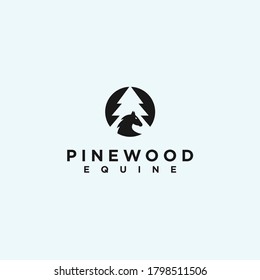 abstract horse logo. pine icon