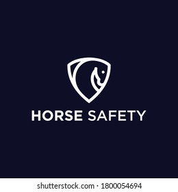 abstract horse logo. shield icon