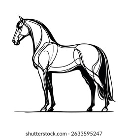 Vetor de logotipo de cavalo abstrato - Emblema de silhueta criativa para marcas
