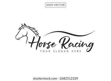 Vetor de logotipo de cavalo abstrato, Ilustração de marca simples moderna  