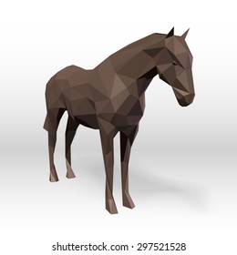 Abstract horse polygonal. Vector illustration.