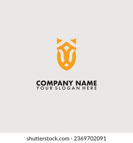Abstract horse shield logo design vector. horse head.