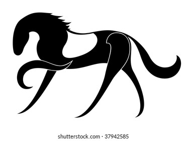 Abstract horse silhouette