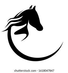 abstract horse silhouette vector illustration