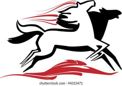 abstract horses