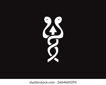 Abstrakter Krankenhauspfeil Logo, Vektordesign-Vorlage 1