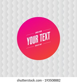 Abstract hot color round text box with white hexagon pattern background design  Eps 10 stock vector illustration 