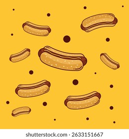 Abstract Hot dog vector background with dot. vector illustration