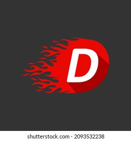 Abstract Hot Fire Flame d Letter Logo vector design template.