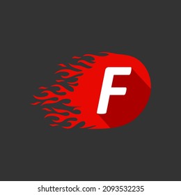 Resumen de la plantilla de diseño de vectores de la llama de fuego caliente de la letra.
