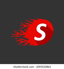 Abstrakte Hot Fire Flame S Letter Logo Vektordesign-Vorlage.